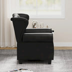 Black Adjustable Tufted Recliner Arm Chair with Sturdy Wooden Legs