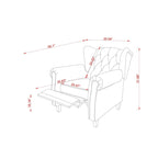 Black Adjustable Tufted Recliner Arm Chair with Sturdy Wooden Legs
