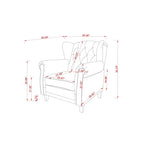 Black Adjustable Tufted Recliner Arm Chair with Sturdy Wooden Legs