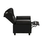 Black Adjustable Tufted Recliner Arm Chair with Sturdy Wooden Legs