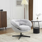 Chenille Upholstered Swivel Club Chair