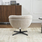 Chenille Upholstered Swivel Club Chair