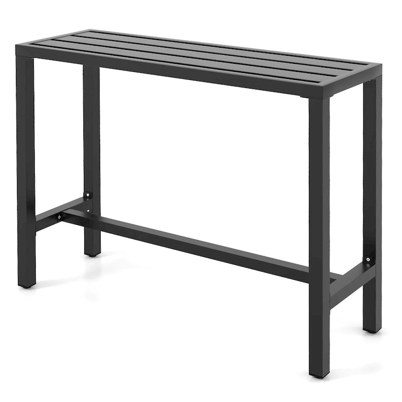 Mesa de Bar em Metal para Exterior de 48 Polegadas Retangular de Altura de Balcão para Pátio
