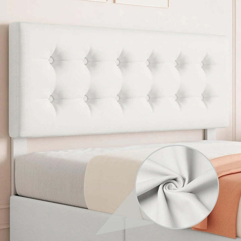 Bed Frame with Adjustable Headboard and 4 Storage Drawers