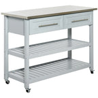 Kitchen Island With Stainless Steel Top(no include stool)
