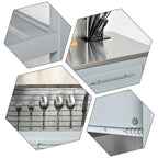 Ilha de Cozinha Com Tampo de Aço Inoxidável (bancos não incluídos)