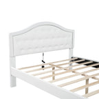 Cama Estofada com Plataforma, Cabeceira LED e Duas Gavetas de Armazenamento