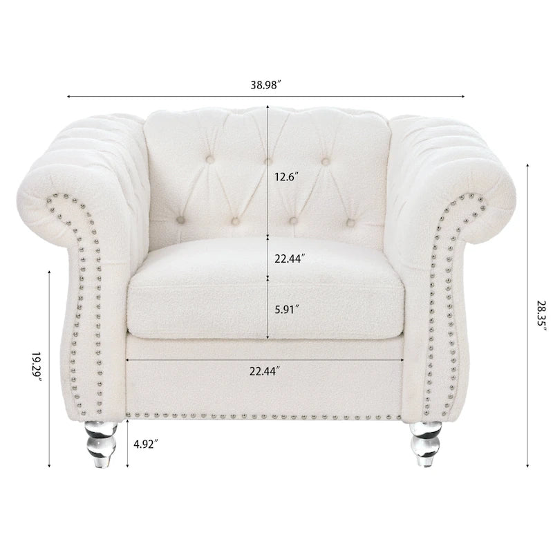 Classic Design Comfortable 1 Seater Sofa Accent Chair For Living Room