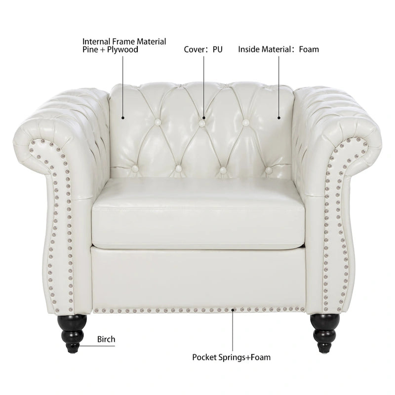 Classic Design Comfortable 1 Seater Sofa Accent Chair For Living Room