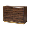 Cómoda de Madeira com Base de Metal e 8 Gavetas para Quarto