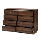 Cómoda de Madeira com Base de Metal e 8 Gavetas para Quarto