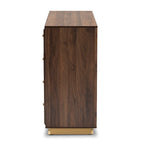 Cómoda de Madeira com Base de Metal e 8 Gavetas para Quarto