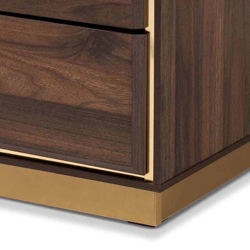 Cómoda de Madeira com Base de Metal e 8 Gavetas para Quarto