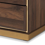 Cómoda de Madeira com Base de Metal e 8 Gavetas para Quarto