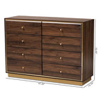 Cómoda de Madeira com Base de Metal e 8 Gavetas para Quarto