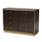 Cómoda de Madeira com Base de Metal e 8 Gavetas para Quarto