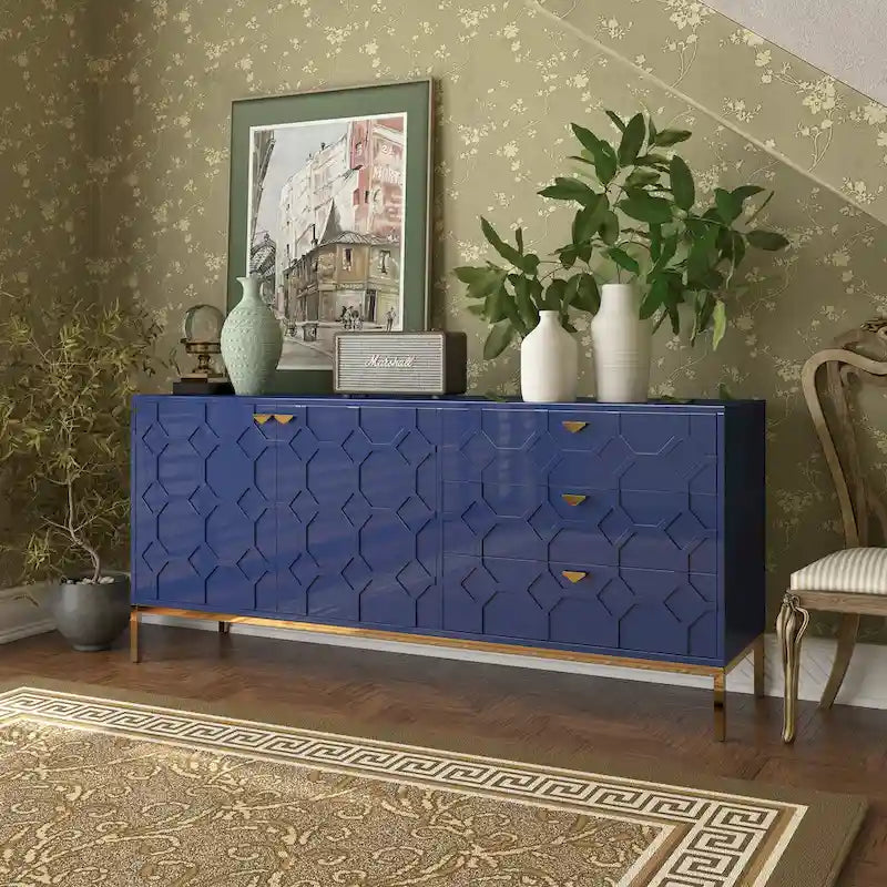 2-Door Accent Cabinet with 3 Drawer Dressers
