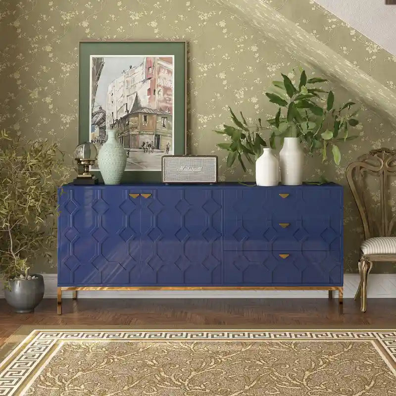 2-Door Accent Cabinet with 3 Drawer Dressers