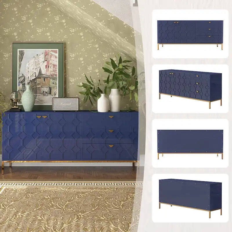 2-Door Accent Cabinet with 3 Drawer Dressers