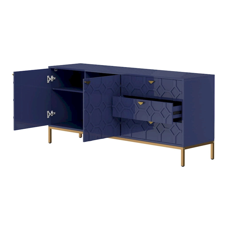 2-Door Accent Cabinet with 3 Drawer Dressers
