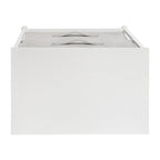 2 Drawer Storage Stand with Wood Top & Dark Fabric Pull Drawers