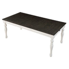 Mesa de Jantar Extensível de Quinta Bicolor de 80 Polegadas, Branco Suave e Carvalho Escuro