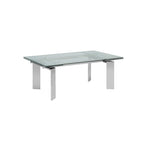 Chrome and Glass Extendable Rectangular Dining Table Modern Style