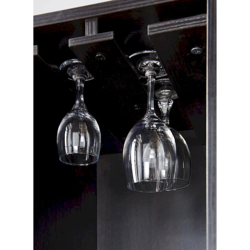 Contemporary 4-Shelf Buffet Cabinet with Wine Rack and Storage