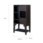 Contemporary 4-Shelf Buffet Cabinet with Wine Rack and Storage