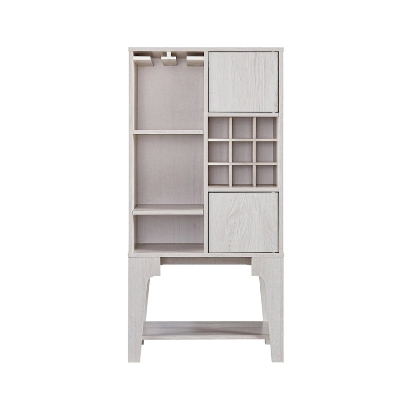 Contemporary 4-Shelf Buffet Cabinet with Wine Rack and Storage