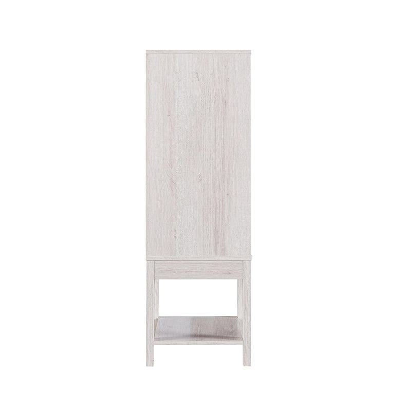 Contemporary 4-Shelf Buffet Cabinet with Wine Rack and Storage