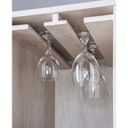 Contemporary 4-Shelf Buffet Cabinet with Wine Rack and Storage