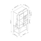 Contemporary 4-Shelf Buffet Cabinet with Wine Rack and Storage