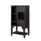 Contemporary 4-Shelf Buffet Cabinet with Wine Rack and Storage
