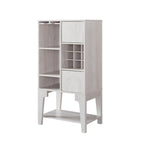 Contemporary 4-Shelf Buffet Cabinet with Wine Rack and Storage