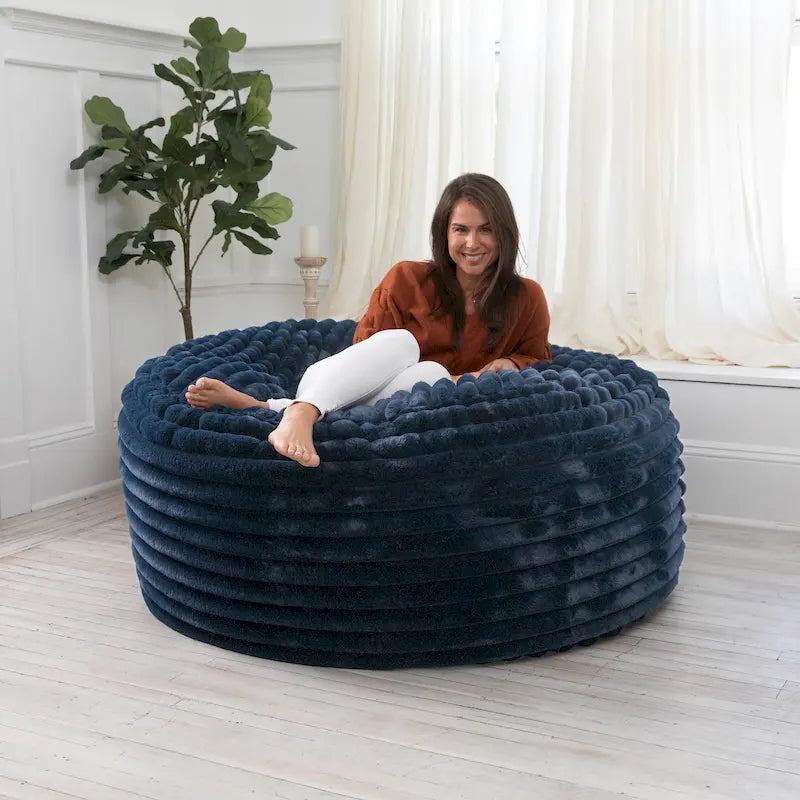 5-Foot Large Faux Fur Bean Bag Chair with Removable Washable Cover