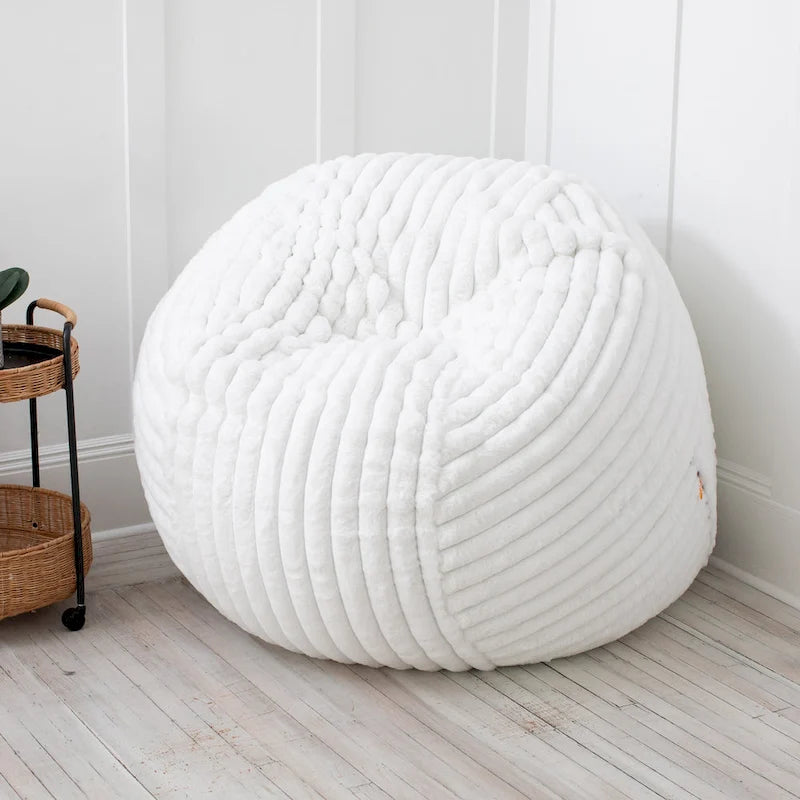 5-Foot Large Faux Fur Bean Bag Chair with Removable Washable Cover