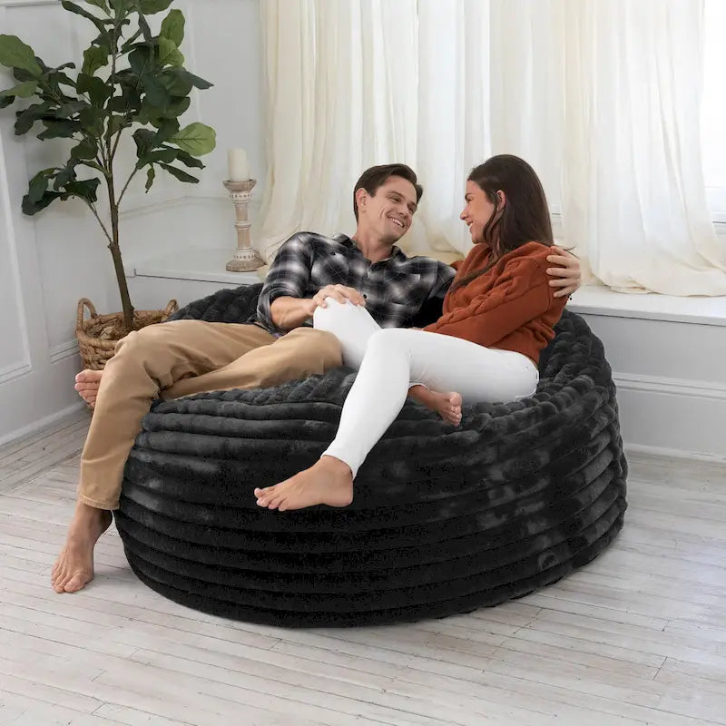 5-Foot Large Faux Fur Bean Bag Chair with Removable Washable Cover