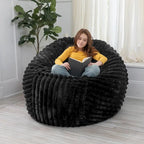 5-Foot Large Faux Fur Bean Bag Chair with Removable Washable Cover