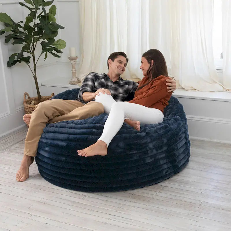 5-Foot Large Faux Fur Bean Bag Chair with Removable Washable Cover