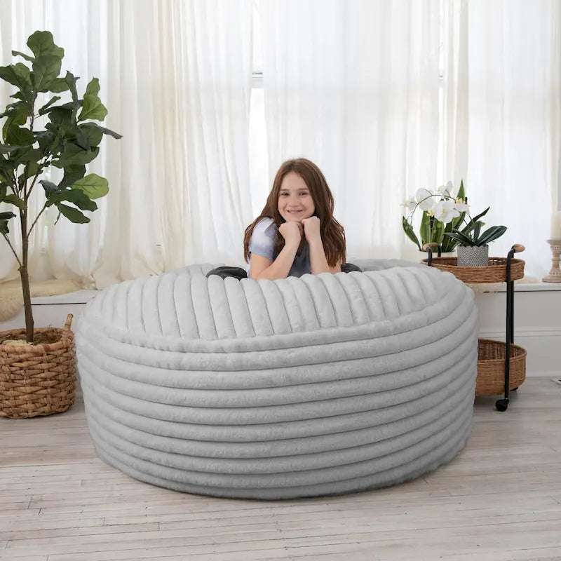 5-Foot Large Faux Fur Bean Bag Chair with Removable Washable Cover
