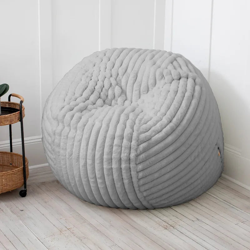 5-Foot Large Faux Fur Bean Bag Chair with Removable Washable Cover