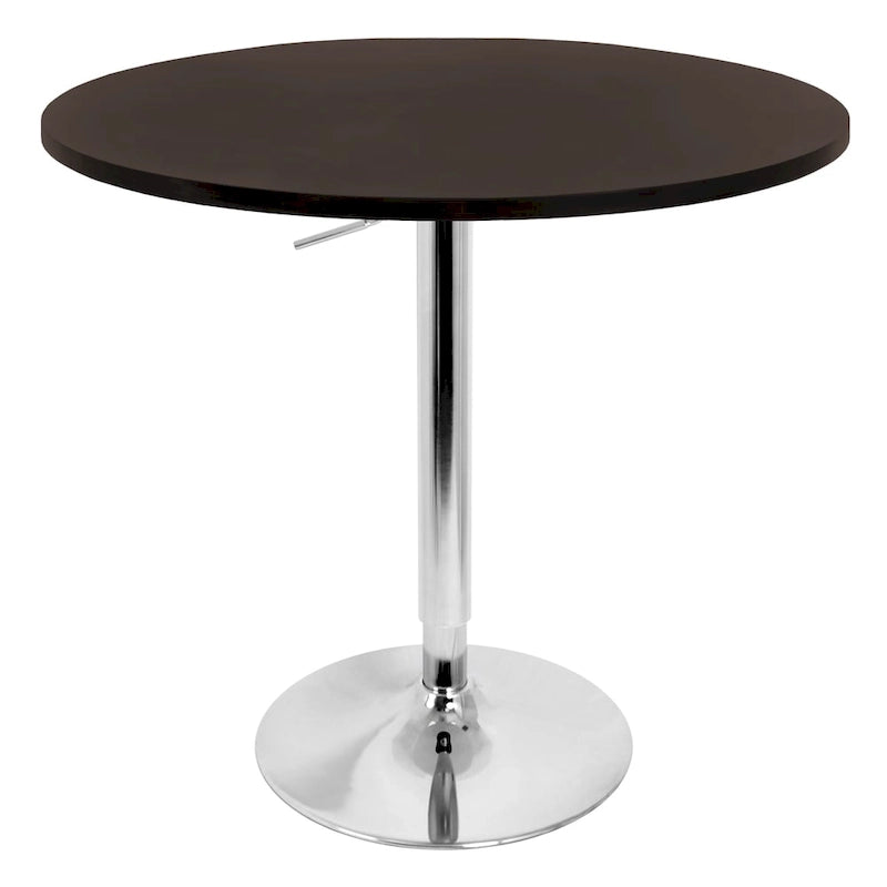 27-Inch Adjustable Height Bar Table with Chrome Base