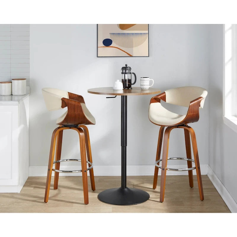 27-Inch Adjustable Height Bar Table with Chrome Base