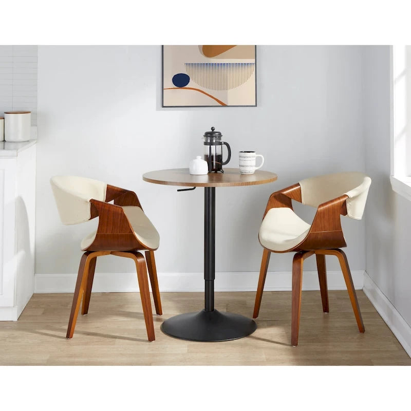 27-Inch Adjustable Height Bar Table with Chrome Base