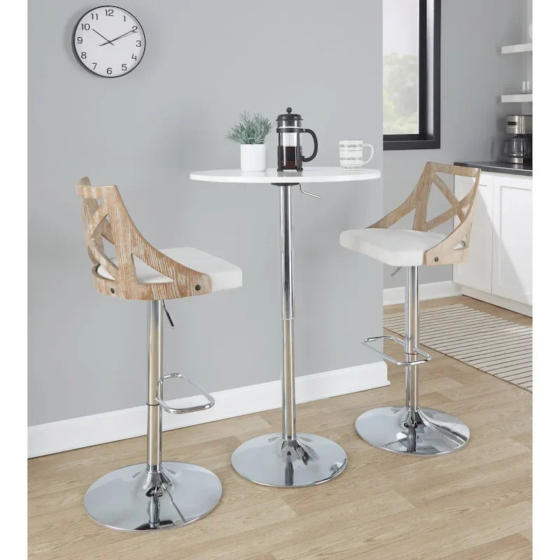 27-Inch Adjustable Height Bar Table with Chrome Base
