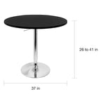 27-Inch Adjustable Height Bar Table with Chrome Base