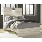 Cama de Painel Branca Rústica Estilo Industrial de Quinta