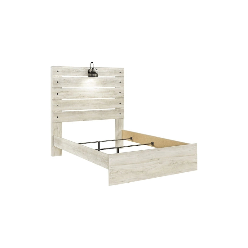 Cama de Painel Branca Rústica Estilo Industrial de Quinta
