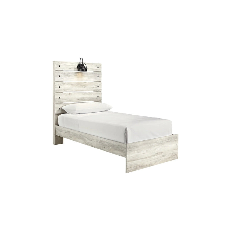 Cama de Painel Branca Rústica Estilo Industrial de Quinta